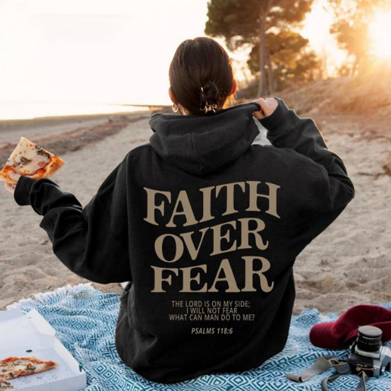 Damen Kapuzenpullover mit inspirierendem Schriftzug und hochwertiger Baumwolle EB