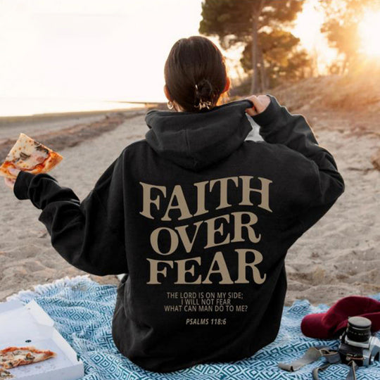 Damen Kapuzenpullover mit inspirierendem Schriftzug und hochwertiger Baumwolle EB