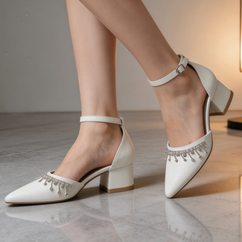 Damen Elegante Slingback-Pumps mit strassverzierten Details EB