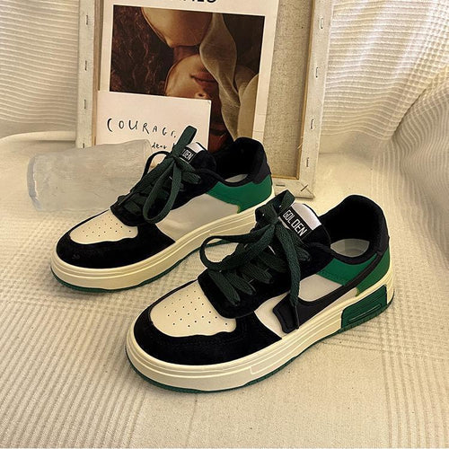 Damen Modische Sneaker mit sportlicher Plattform und Verschluss EB