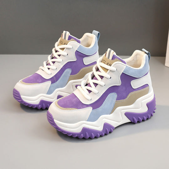 Damen Sportliche Chunky Sneakers mit atmungsaktivem Obermaterial und rutschfester Sohle EB