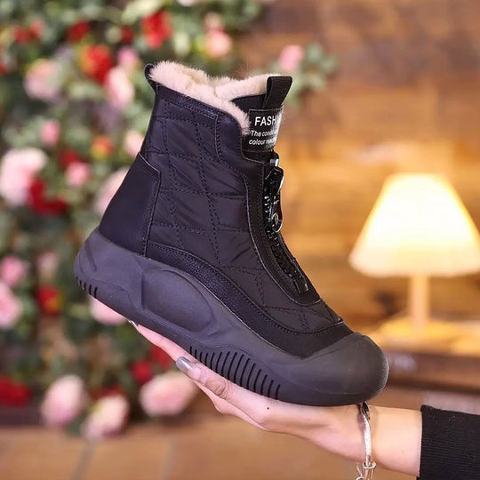Damen warme Winterboots mit praktischer Reißverschlussöffnung und kuscheligem Innenfutter EB