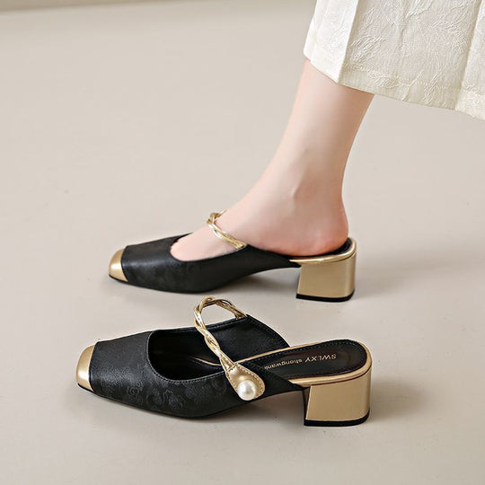 Damen Elegante Slingback-Pumps mit geschwungenem Design und luxuriösen Akzenten EB