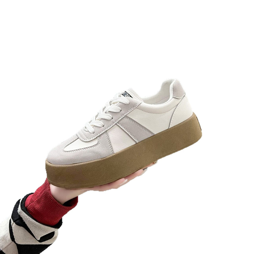 Damen Plateausneaker mit stylischer Kombination aus Leder und Wildleder EB