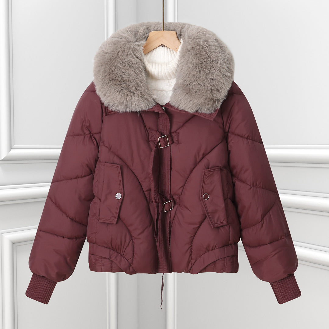 Damen nan kurzes Pilotblouson mit voluminösem Schalkragen, Kordelzugsaum und aufgesetzten Pattentaschen EB