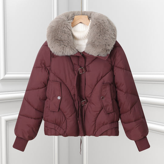 Damen nan kurzes Pilotblouson mit voluminösem Schalkragen, Kordelzugsaum und aufgesetzten Pattentaschen EB