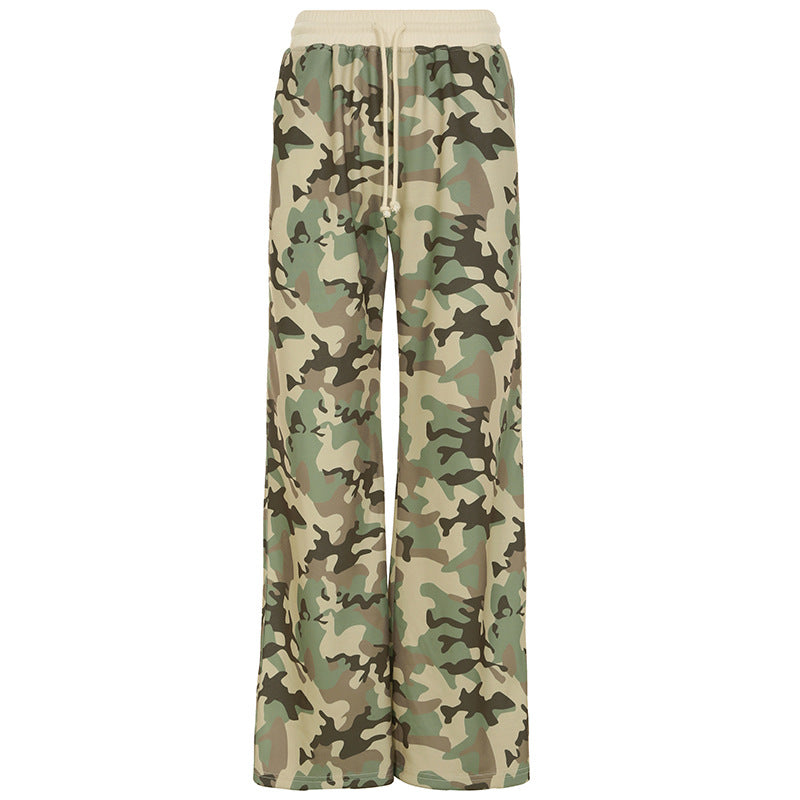 EB | Unformal Kontrastfarbe Gesamt Hoodie Langarm Sweatshirt Hose Zwei Teile Camouflage Strickjacke Hose Set