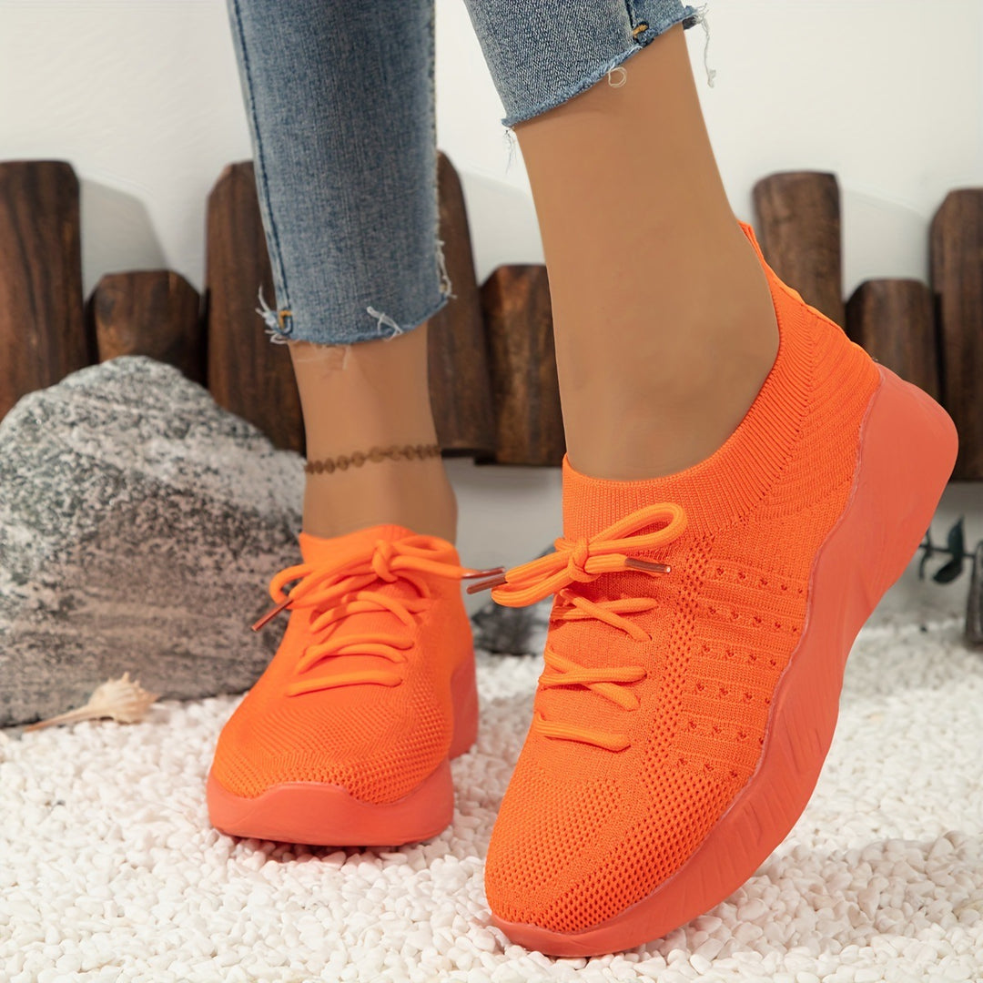 Damen atmungsaktive Slip-On Sportschuhe mit flexiblem Obermaterial EB