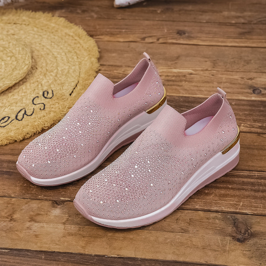 Damen Glamouröse Sneaker mit funkelnden Strassdetails EB