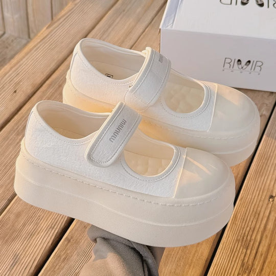 Damen Modische Plateauschuhe mit Klettverschluss EB