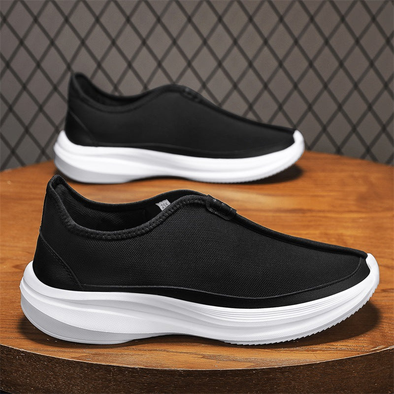 Damen Freizeit Slip-On Sneakers mit atmungsaktiver Mesh-Oberfläche und gepolsterter Sohle EB