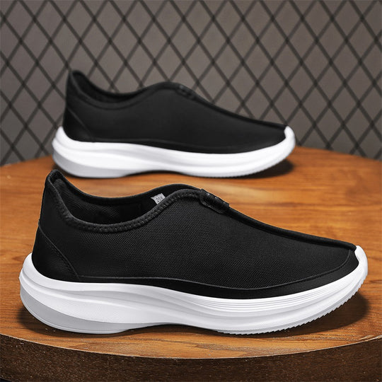 Damen Freizeit Slip-On Sneakers mit atmungsaktiver Mesh-Oberfläche und gepolsterter Sohle EB