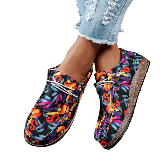 Damen leichte Freizeitschuhe mit buntem Design EB