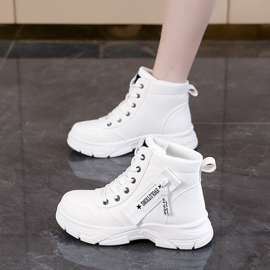 Damen hochformatige Sneakers mit stabiler Gummisohle und atmungsaktiver Innenpolsterung EB