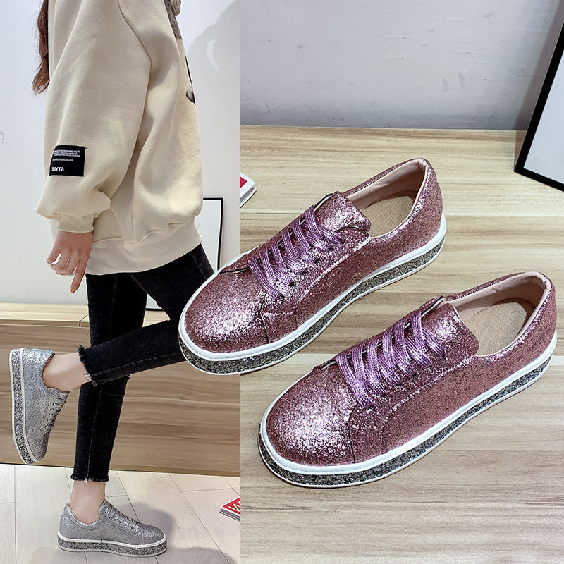 Damen Glitzernde Sneakers mit komfortablem Plateau EB