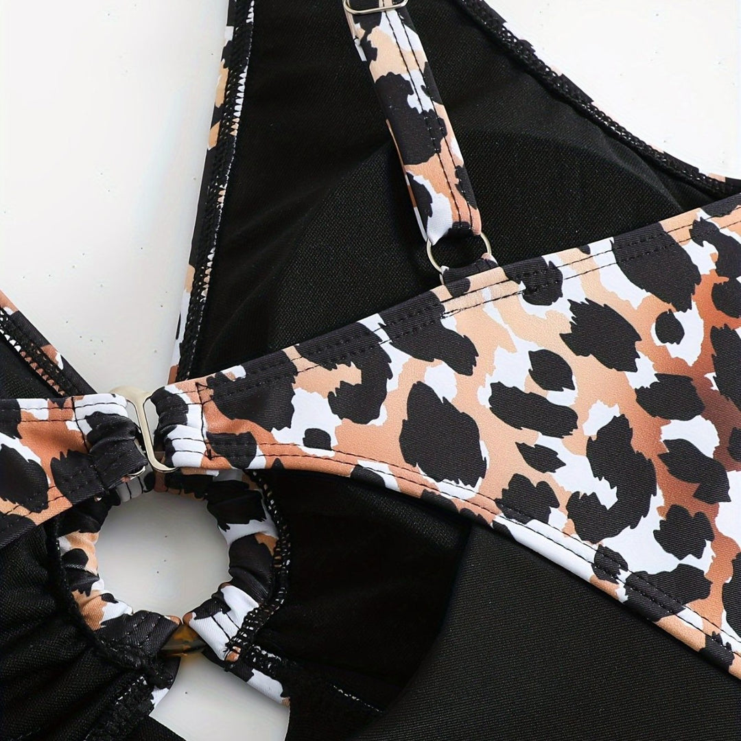 Damen Einteiliger Badeanzug mit Tiermuster EB