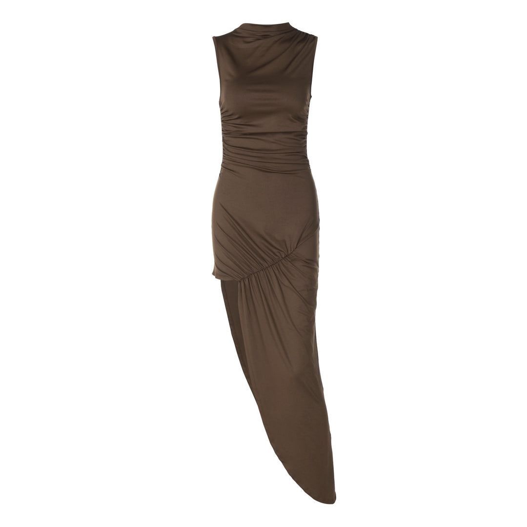 Damen Elegantes Wickelkleid mit asymmetrischem Saum EB