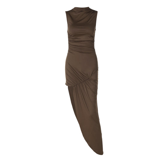 Damen Elegantes Wickelkleid mit asymmetrischem Saum EB