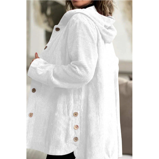 EB | Baumwolljacke mit Kapuze, lockere Passform, mittellang, für den täglichen Gebrauch