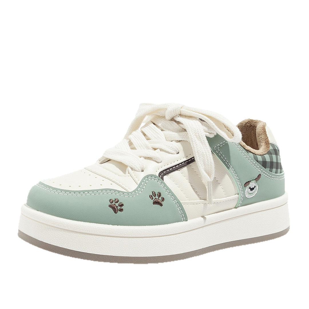 Damen Sportliche Sneakers mit verspieltem Tiermotiv und samtigen Akzenten EB