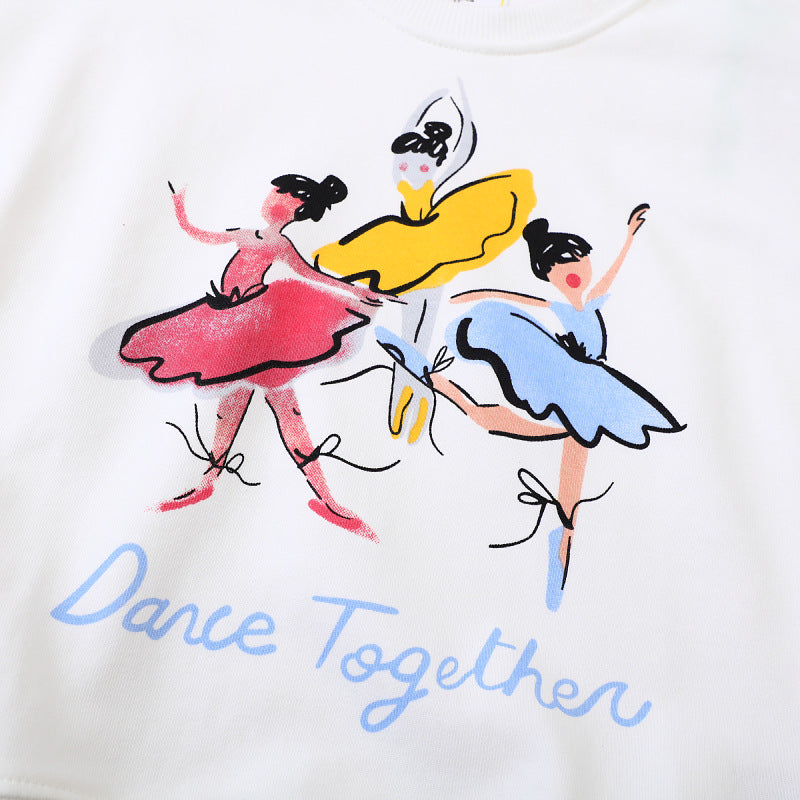 Damen Sweatshirt mit lebhaftem Ballerina-Druck EB