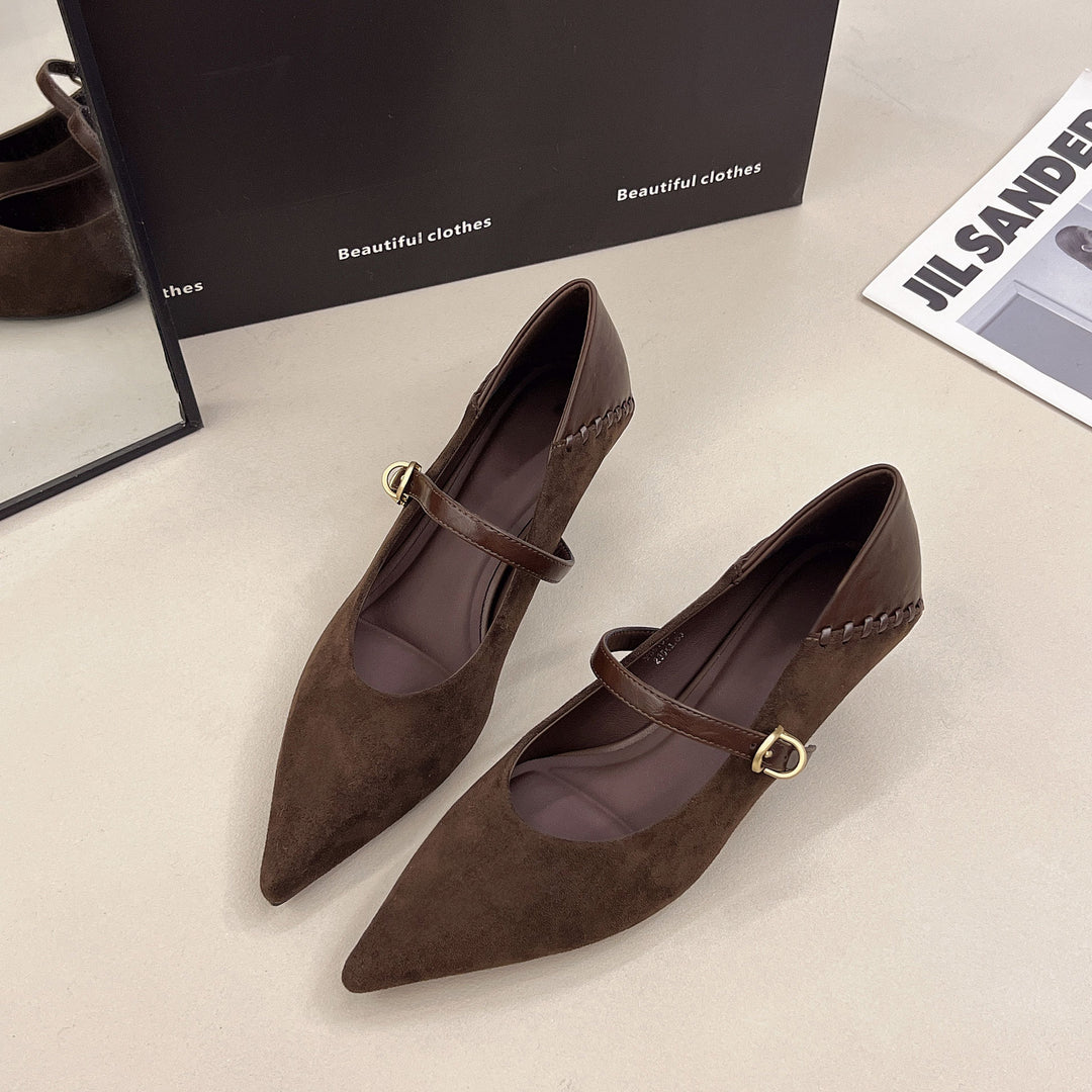 Damen elegante Mary Jane Pumps mit modischer Schnalle EB