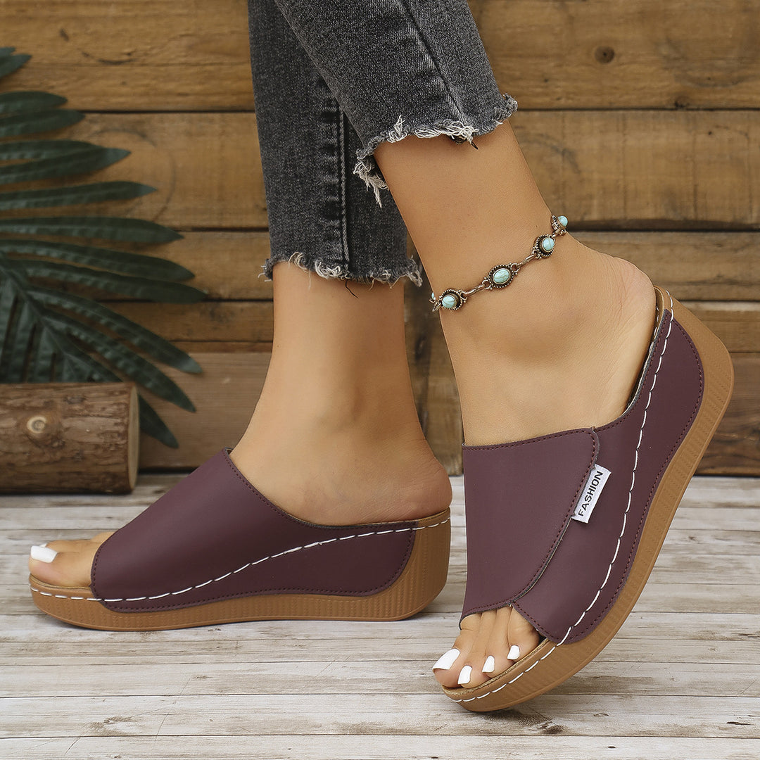 Damen Wedge-Pantoletten mit modischem Riemendesign und komfortablem Fußbett EB 1779863329