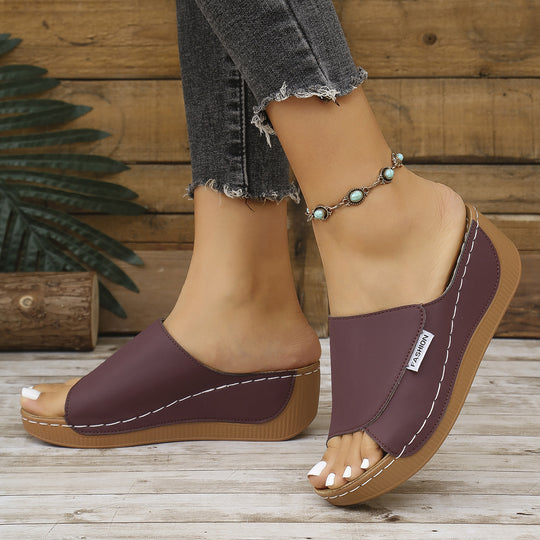 Damen Wedge-Pantoletten mit modischem Riemendesign und komfortablem Fußbett EB 1779863329