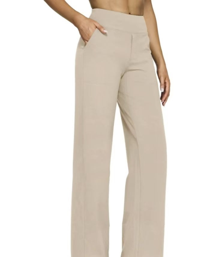 Damen Weit geschnittene Komfort-Hose mit elastischem Bund und praktischen Taschen EB