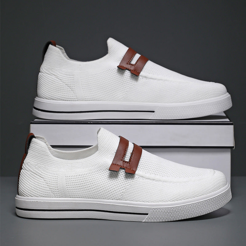 Damen Bequeme Slip-On Sneakers mit atmungsaktivem Mesh-Obermaterial und rutschfester Sohle EB