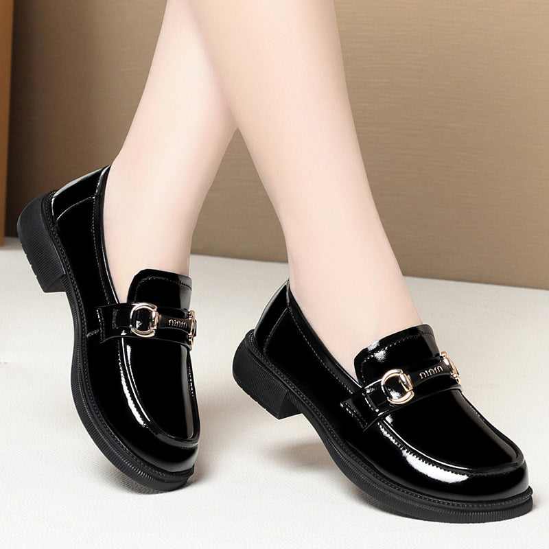 Damen Elegante Loafers mit modischem Kettendetail und bequemer Sohle EB