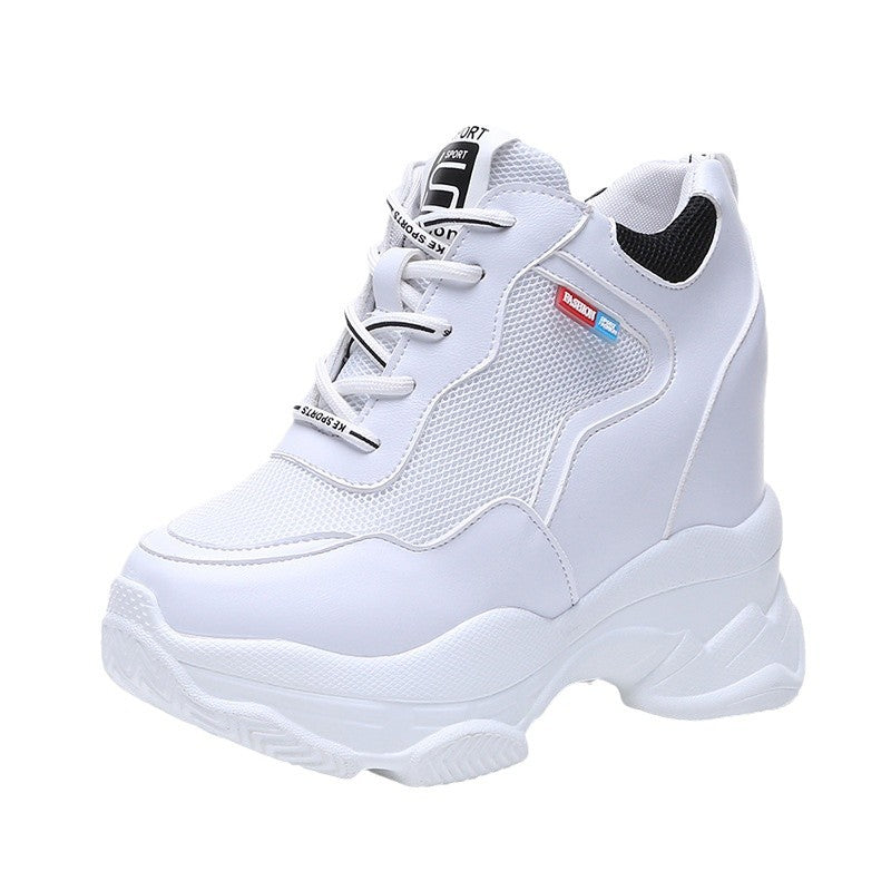 Damen Sportliche Hochfront Sneakers mit atmungsaktiver Oberflächenstruktur und dämpfender Sohle EB