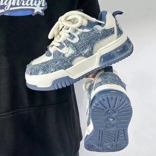 Damen Sportliche Denim Sneaker mit dämpfender Sohle und modischem Design EB