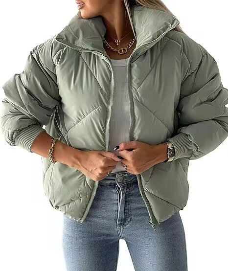 Damen Wärmeisolierte Steppjacke mit hohem Kragen und elastischen Bündchen EB
