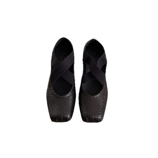 Damen Elegante Ballerinas mit dehnbarem Überkreuz-Riemen EB