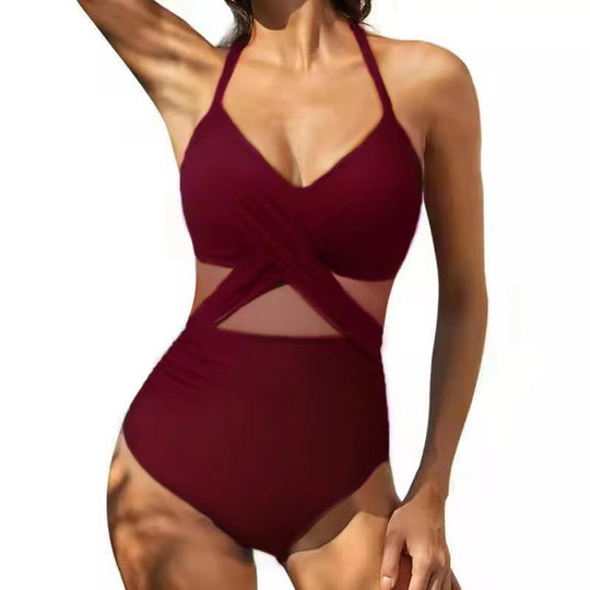 Damen Hochwertiger Einteiler Badeanzug mit trendigen Cut-Out-Details EB