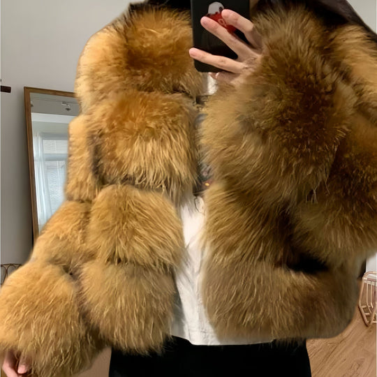 Damen kuschelige Pelzjacke EB