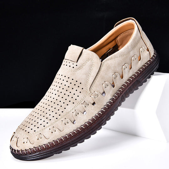 Herren Bequeme und atmungsaktive Mokassins mit perforiertem Obermaterial EB