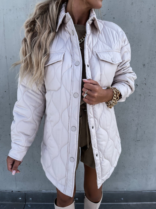 Damen gesteppte Übergangsjacke mit praktischen Taschen EB