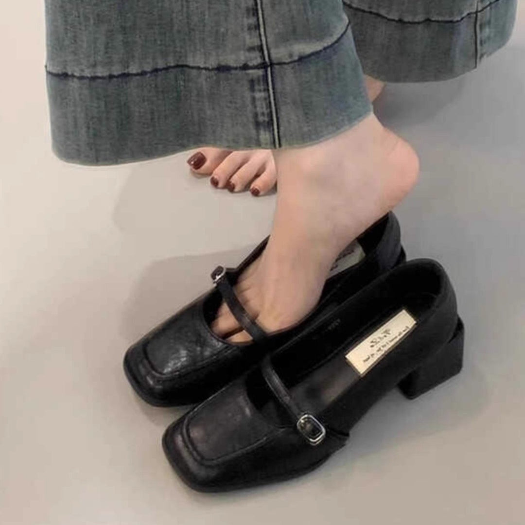 Damen elegante und komfortable Mary Jane Pumps mit modischem Blockabsatz EB