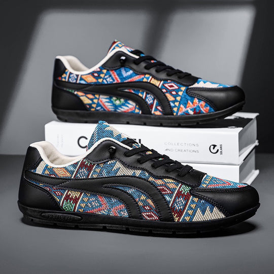 Damen Modische Sneakers mit Ethno-Muster und komfortablem Fußbett EB