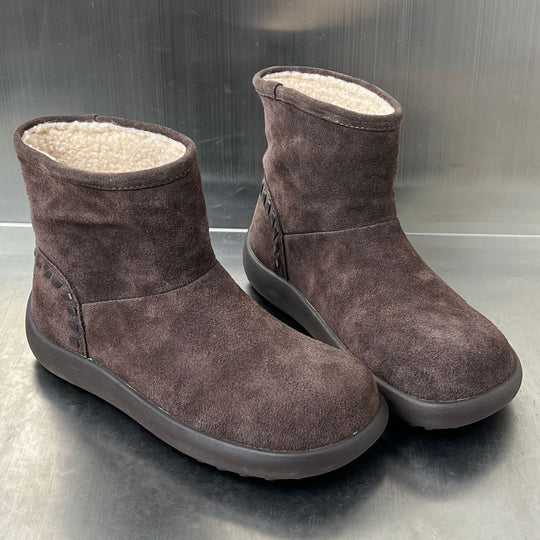Damen bequeme Winterstiefel aus hochwertigem Wildleder mit kuscheligem Innenfutter EB