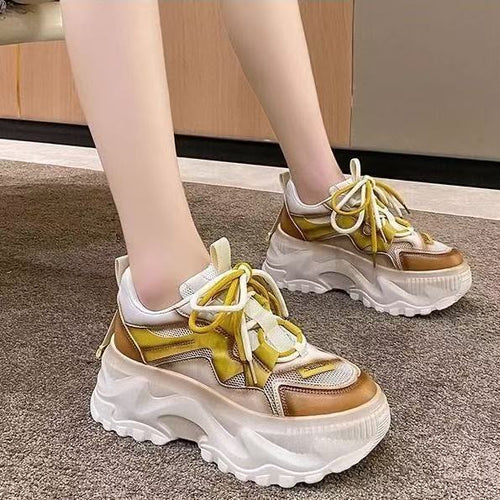 Damen Chunky Sneakers mit atmungsaktiver Mesh-Oberfläche und modischem Design EB