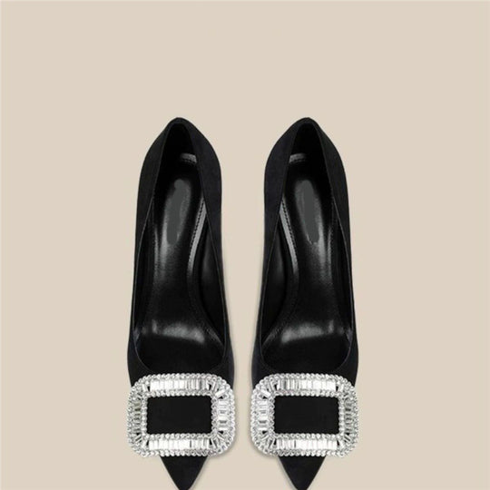 Damen elegante spitze Pumps mit glitzernden Strassakzenten EB