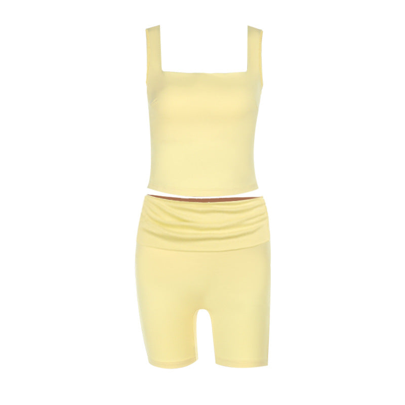 Damen Sportliches Set mit figurformendem Top und Shorts EB