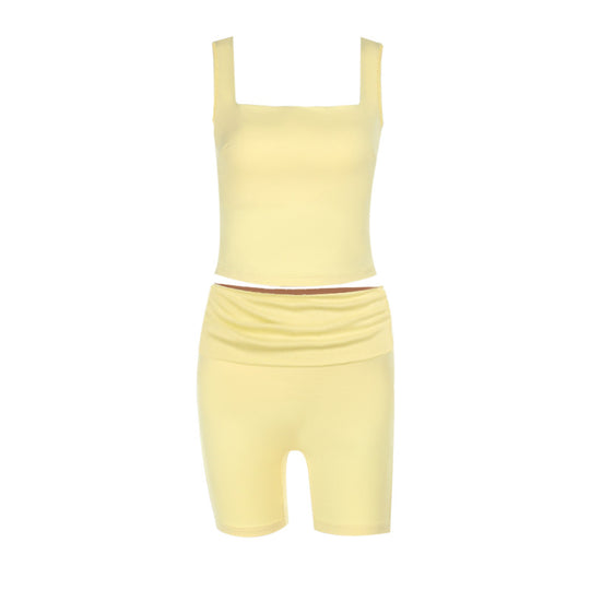 Damen Sportliches Set mit figurformendem Top und Shorts EB