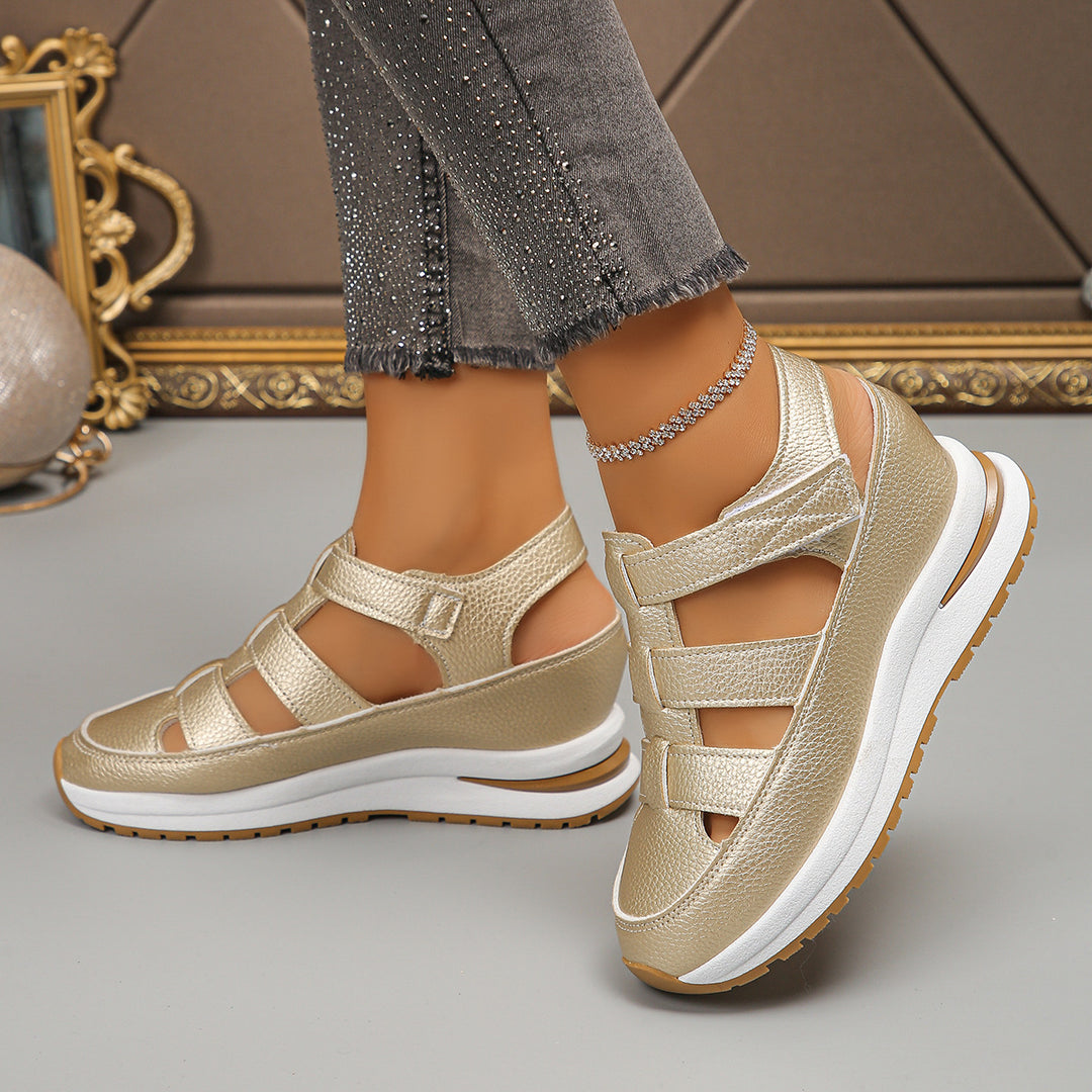 Damen Sportliche Wedge-Sandalen mit verstellbaren Riemen und rutschfester Sohle EB
