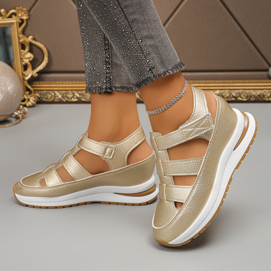 Damen Sportliche Wedge-Sandalen mit verstellbaren Riemen und rutschfester Sohle EB
