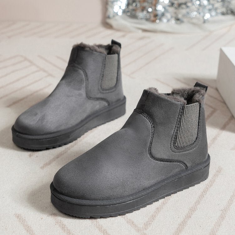 Damen  gefütterte Chelsea-Ankle-Boots mit Teddyfutter, elastischer Seitenblende und rutschfester Leichtsohle EB