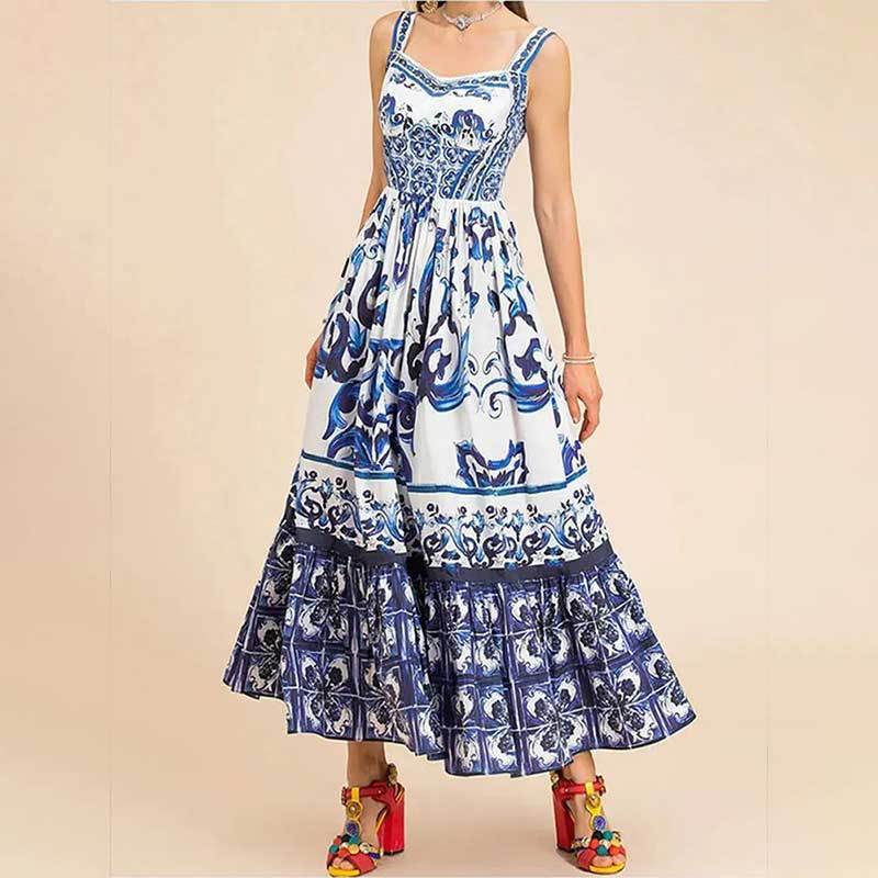 Damen Maxikleid mit elegantem, floralen Print EB
